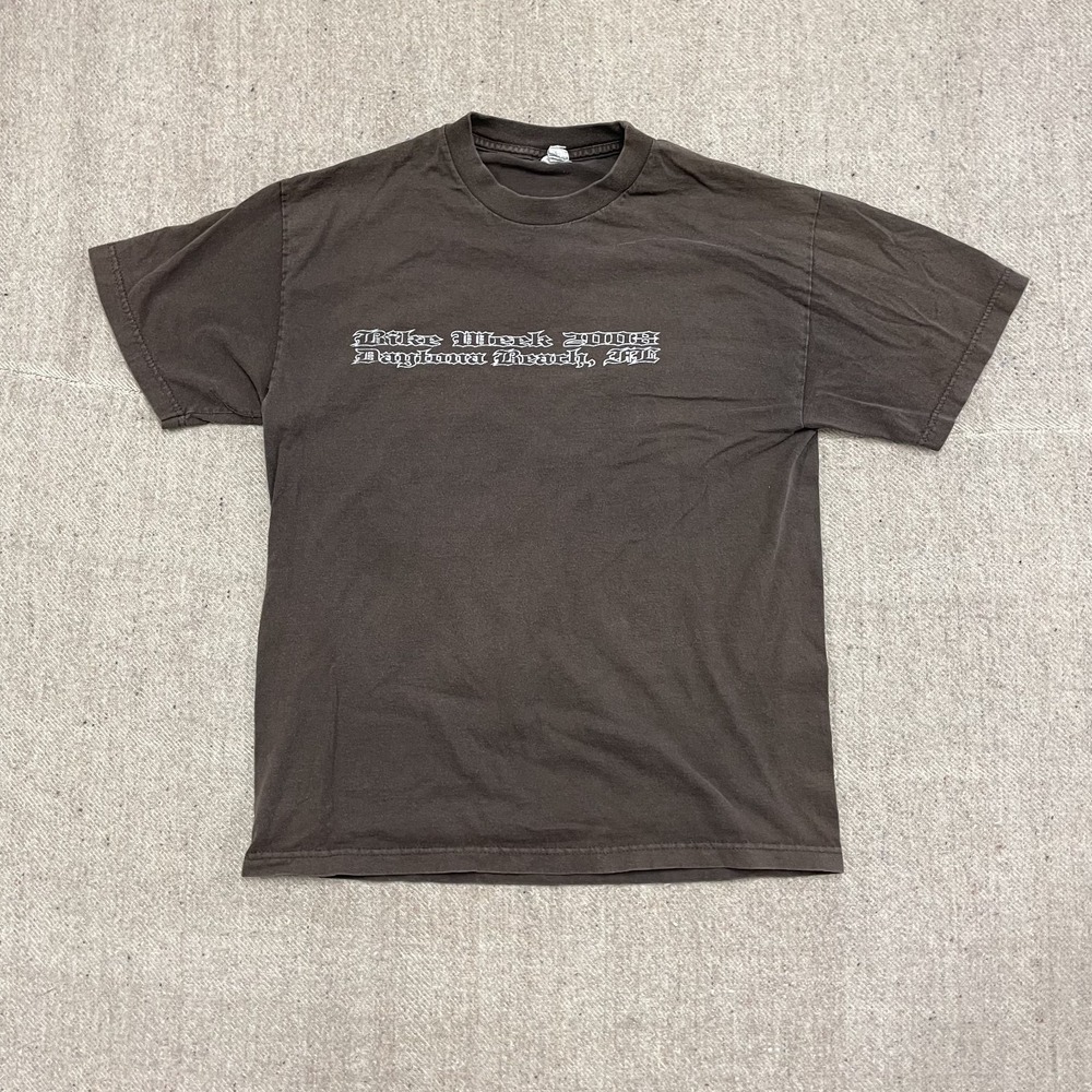 Vintage Bike Week Daytona T-Shirt Men Large Brown 2000s Alstyle